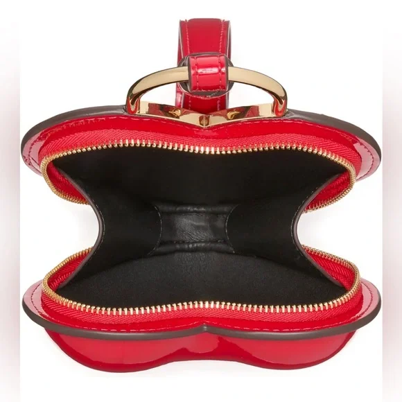 Kate Spade ♠️ new york Key to My Heart Patent Leather Wristlet, Cherry Rouge - Picture 4 of 6
